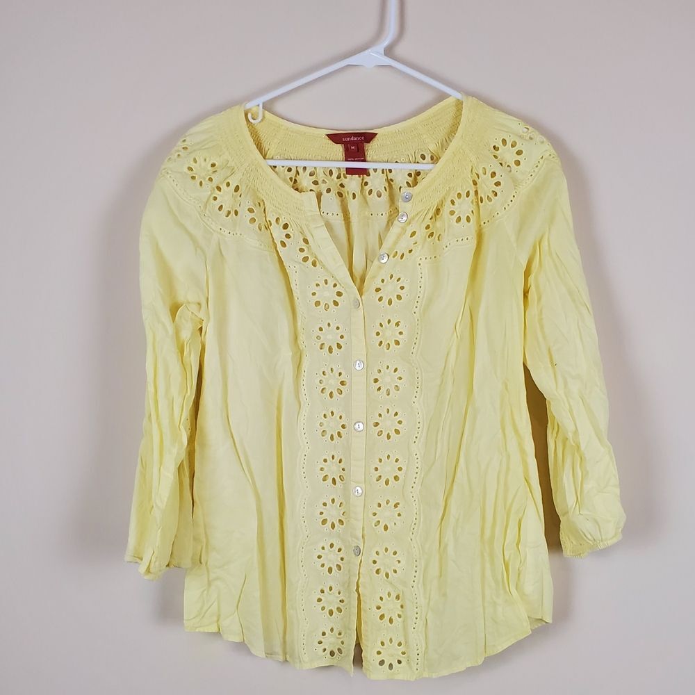 Sundance Yellow Eyelet Blouse